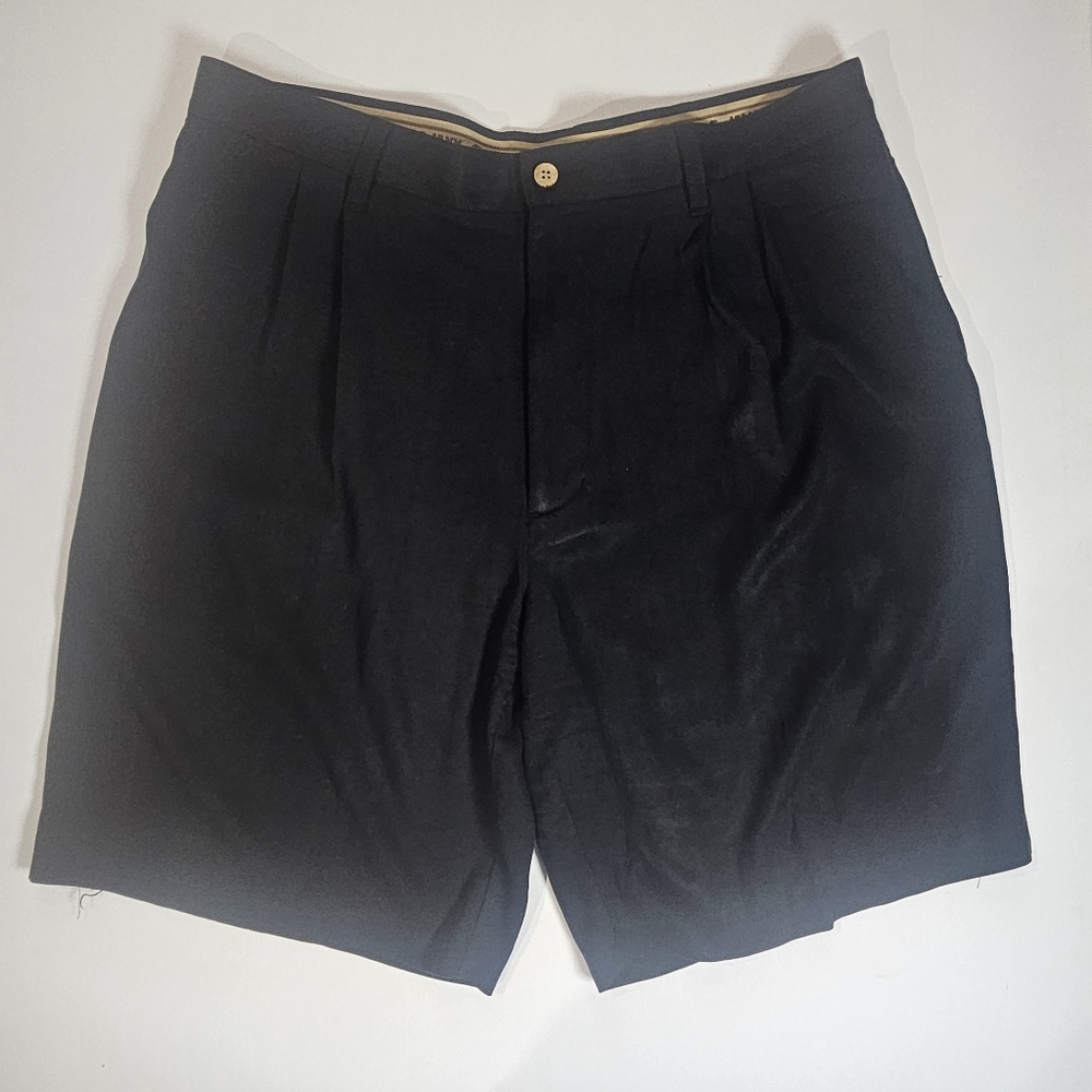 Jamaica Jaxx Silk‎ Shorts Mens Size 36 Black Tropical Luxury Beach Resortwear